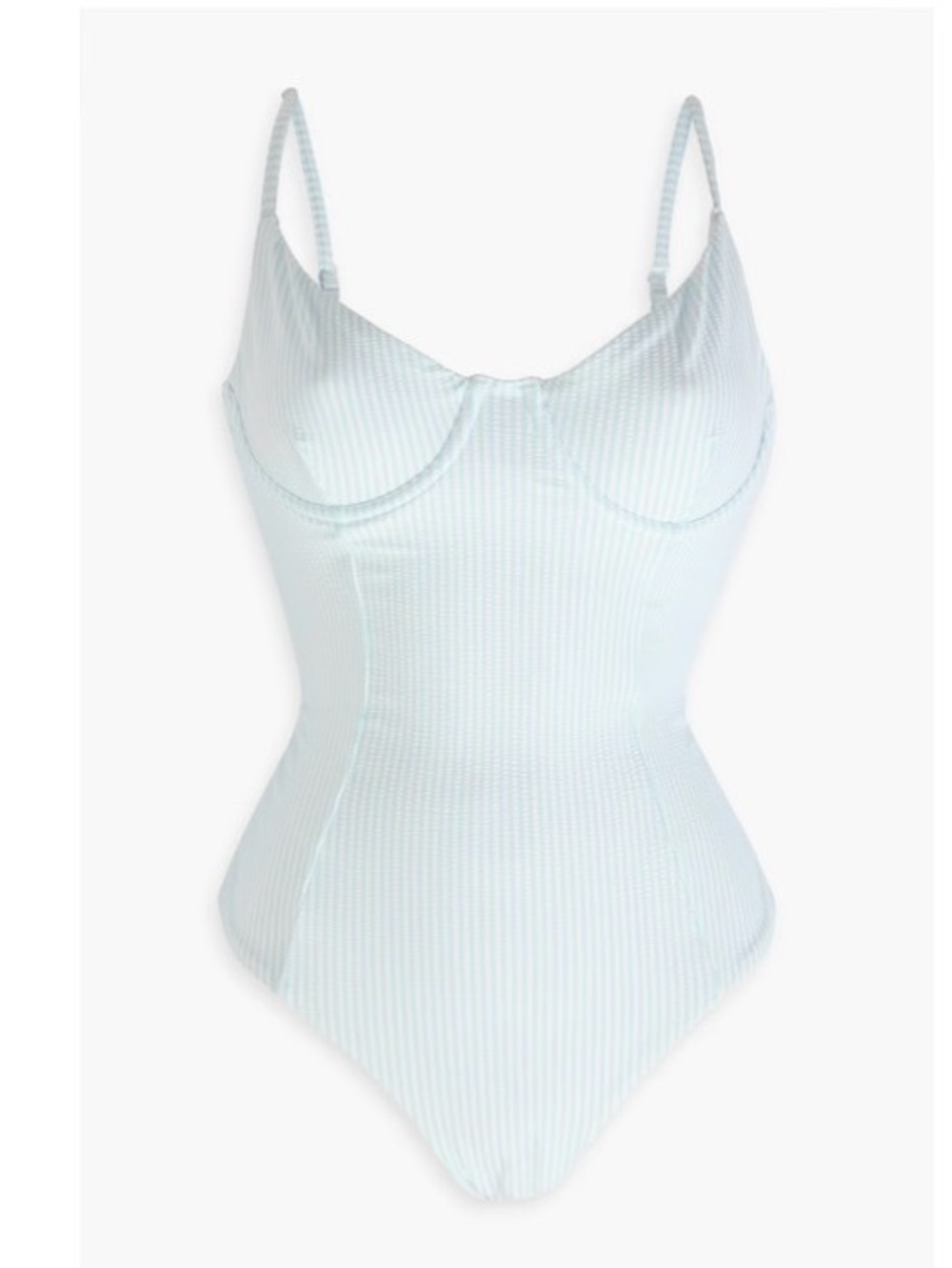 Onia Striped Seersucker One Piece Swimsuit